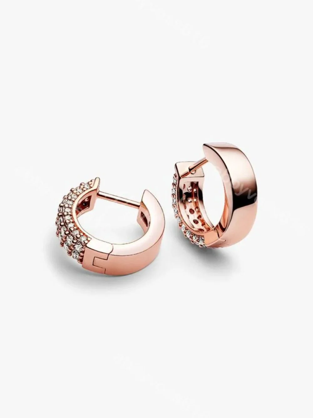 Pandora Pandora Timeless Pavé Double-row Hoop Earrings